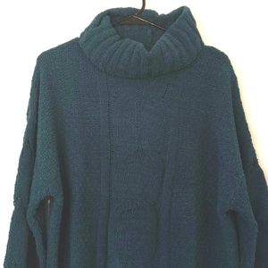 NWT emerald green chenille cowl neck sweater